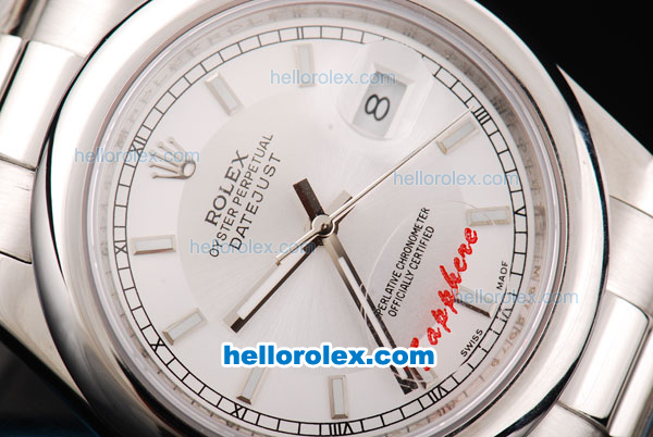 Rolex Datejust II Oyster Perpetual Automatic Movement Silver White Dial with Stick Marker and SS Strap - Click Image to Close